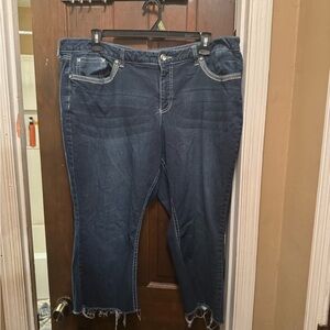 Women's Size 22WP Blue Jeans with Pocket Designs